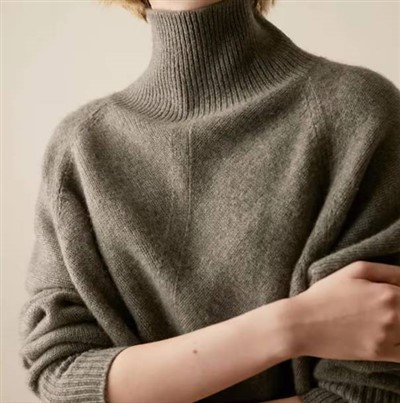 Cashmere turtleneck loose sweater